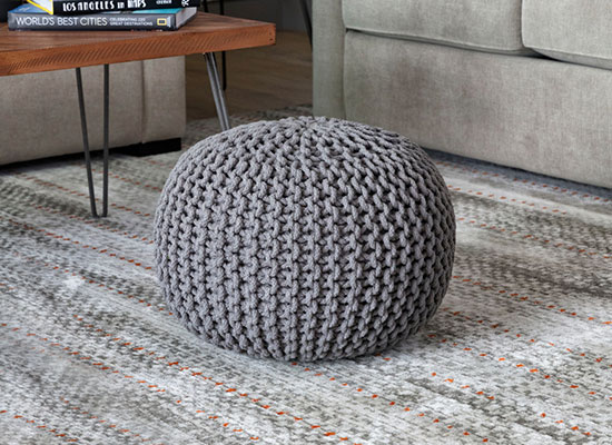 grey pouf