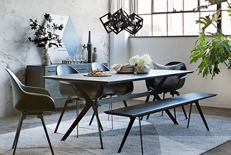 black and white kitchen