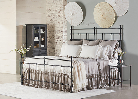 relaxing bedroom with exposed brick