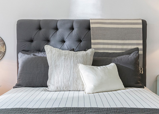 traditional tufted bedroom