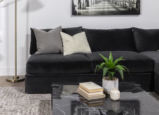 black sofa