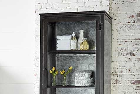 industrial curio cabinet