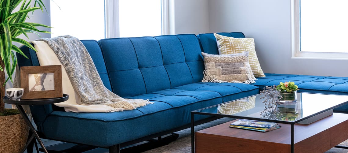 blue sofa