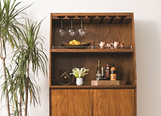 wood mini bar