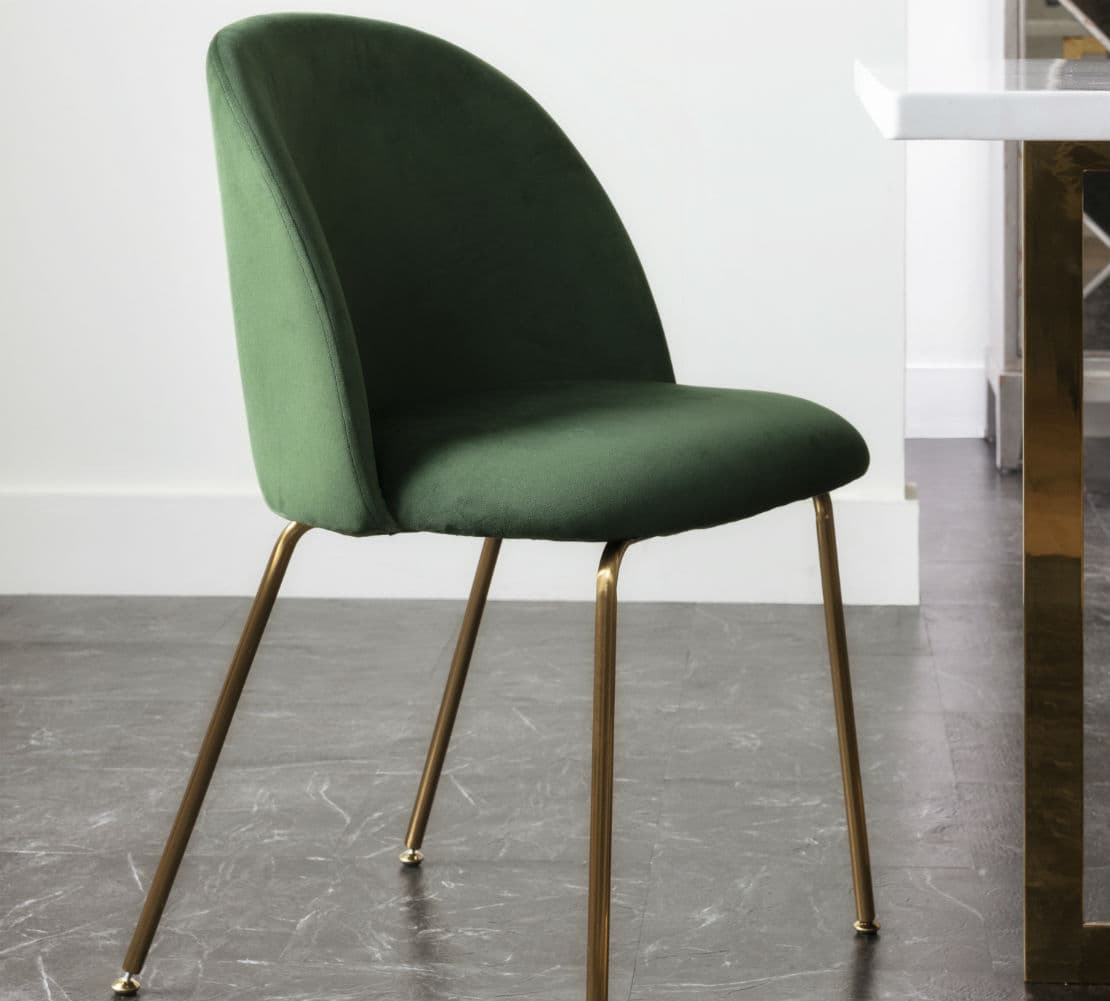 green velvet chair