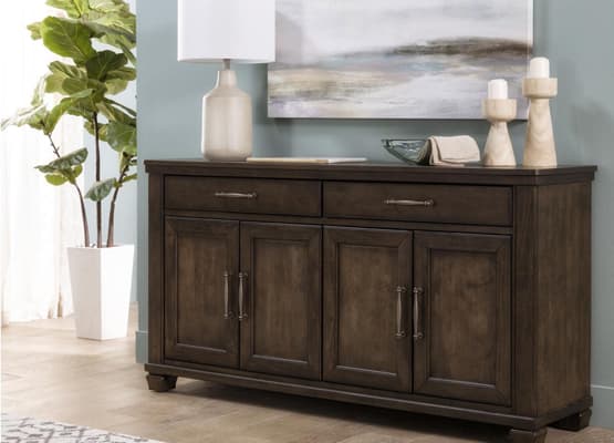 credenza styling decor idea