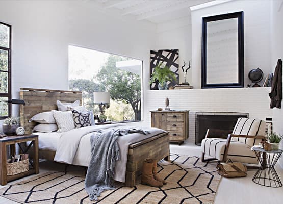 industrial bedroom with natural light