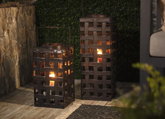 rustic backyard lantern