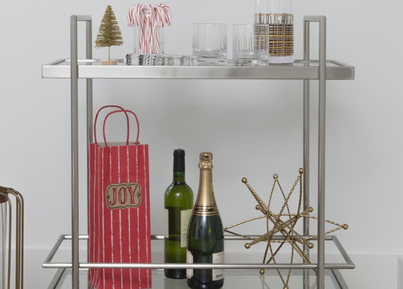 festive bar cart