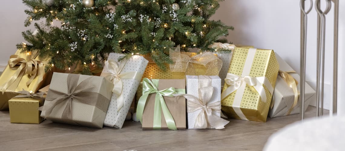 warm metallic wrapping paper