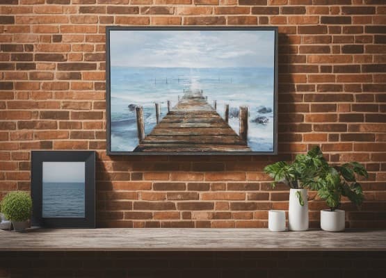 hang art on brick wall tutorial