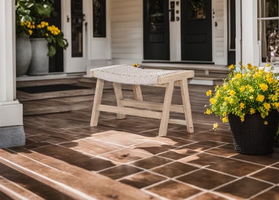 easter front porch beige stool