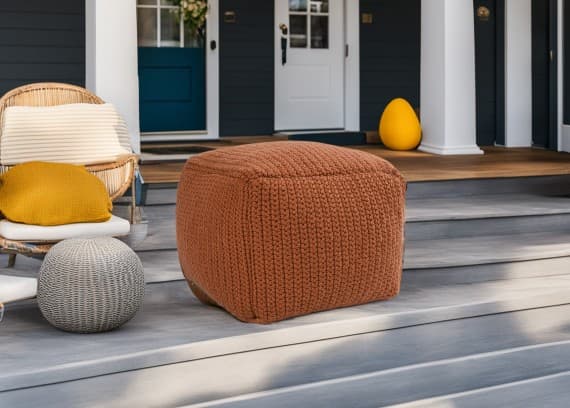 easter front porch pouf