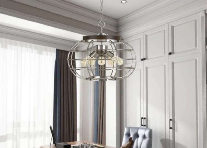 metal light oval chandelier