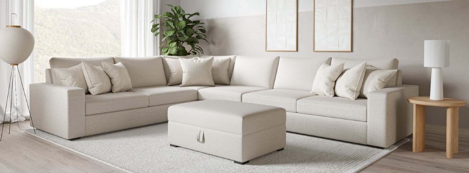 warm minimalism sectional