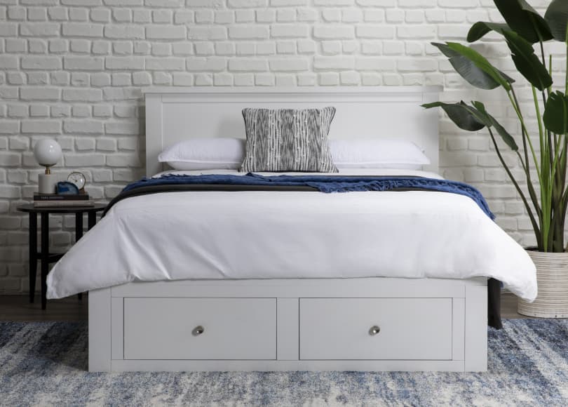 larkin white platform bed frame