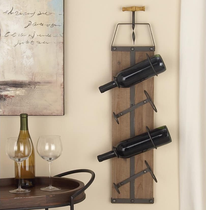 wine rack rustic brown