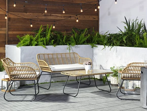 Boho Patio & Backyard With Boho Outdoor 4 Piece Lounge Set