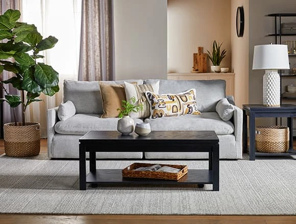 Modern Small Apartment With Alana Linen 2 Piece Apartment Sofa