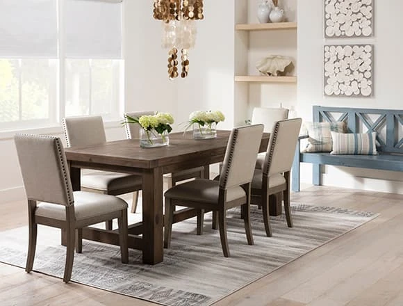 Coastal Dining Room with Gables Extension Table