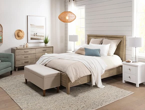 Coastal Bedroom with Allen Queen Panel Bed